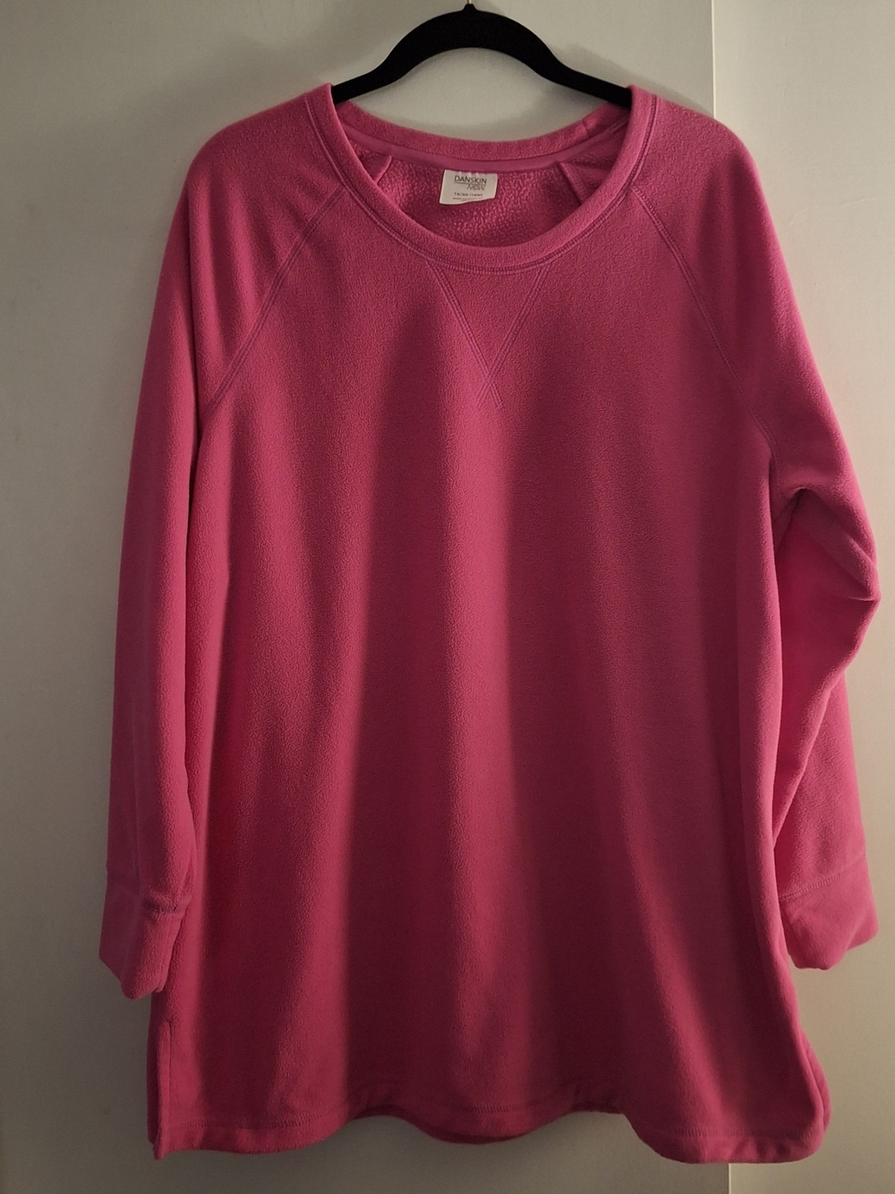Danskin Now Women's Hot Pink Fleece Pullover Top